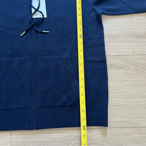 NWT Quince Mongolian Cashmere Full-Zip HoodieTrue Navy Size Medium - Picture 7 of 8